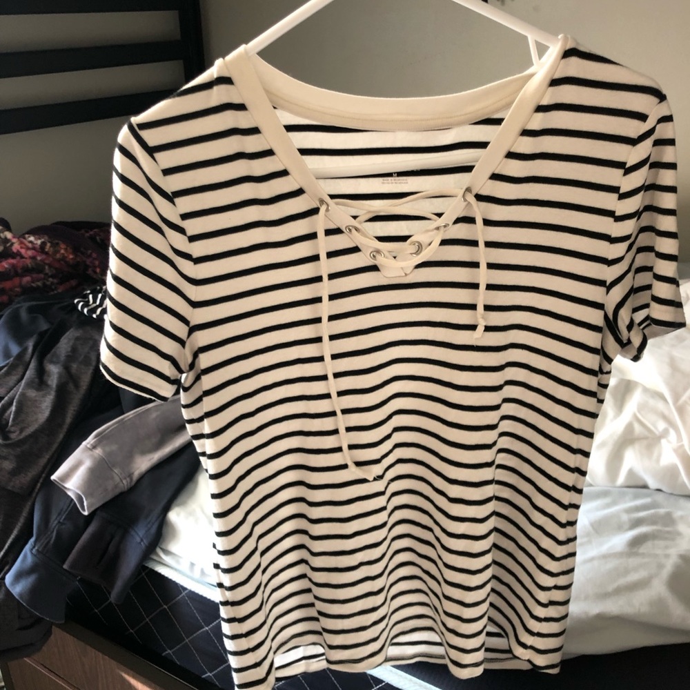Worn Once Black & White Merona Shirt